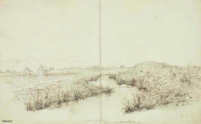 Sketch: View from the Bridge at the Market Place, 1852