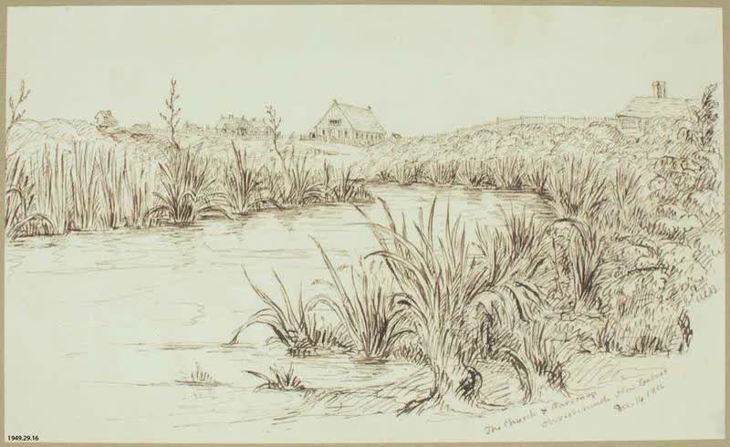 Sketch: The Church and Parsonage, 1852