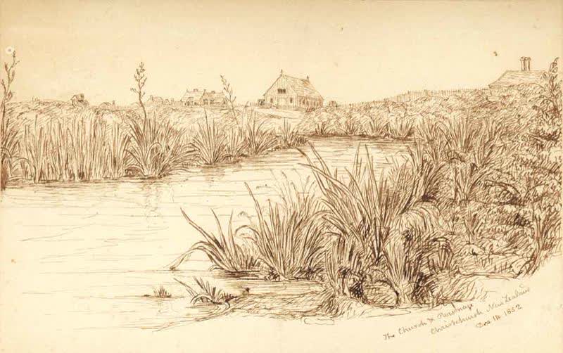 Sketch: The Church and Parsonage, 1852