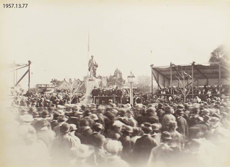 Photograph: Unveiling the Godley Statue, Christchurch, 1867