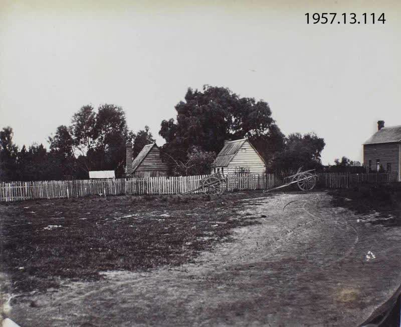 Photograph: Aboriginal Cottages, Cathedral Square, Christchurch, 1862