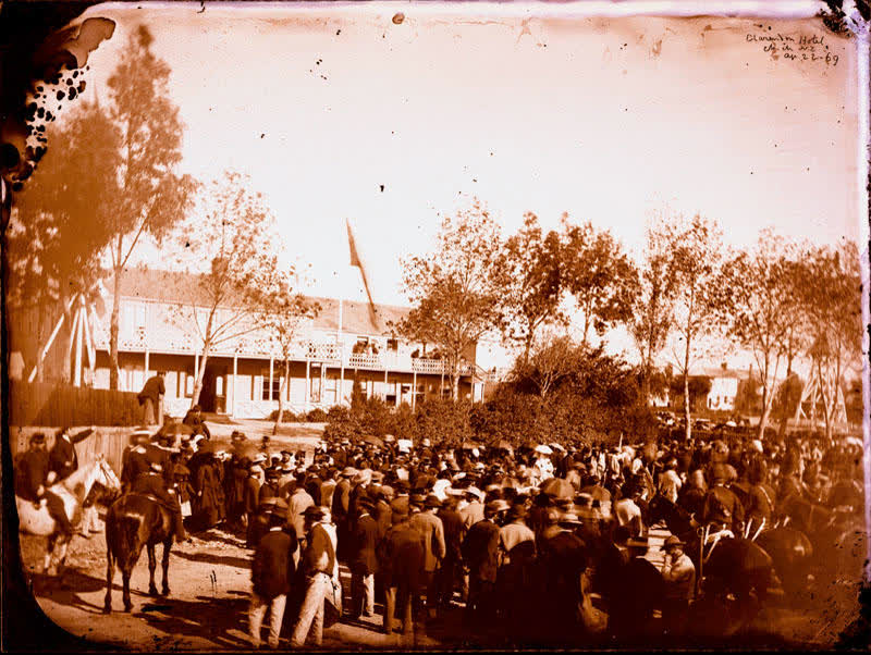 Glass Plate Negative: Clarendon Hotel, 1869