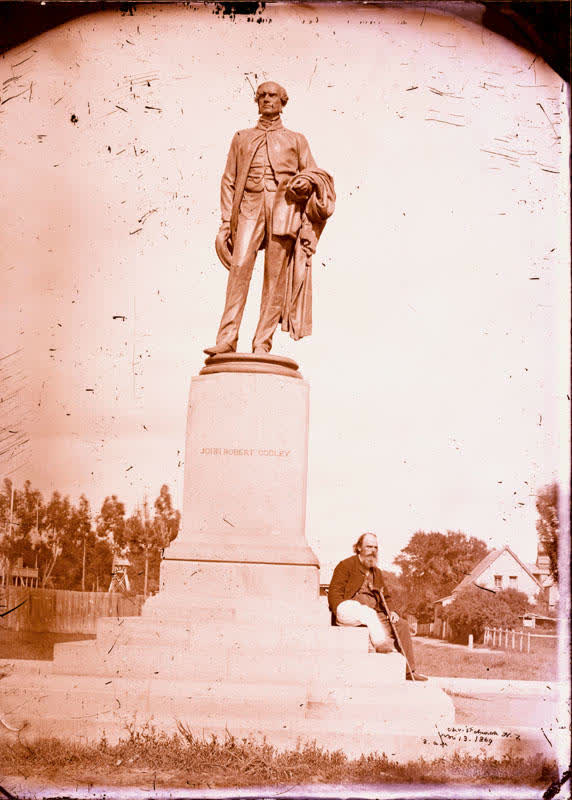 Glass Plate Negative: John Robert Godley Statue, 1869