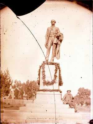 Glass Plate Negative: John Robert Godley Statue, 1871