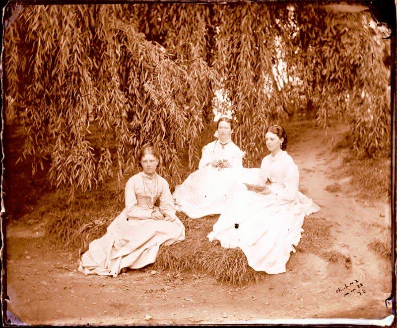 Glass Plate Negative: Three Women, 1872
