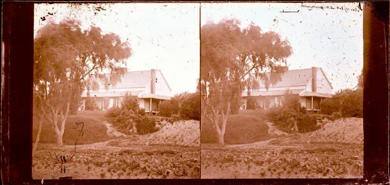 Glass Plate Negative Stereograph Slide: House, 1860