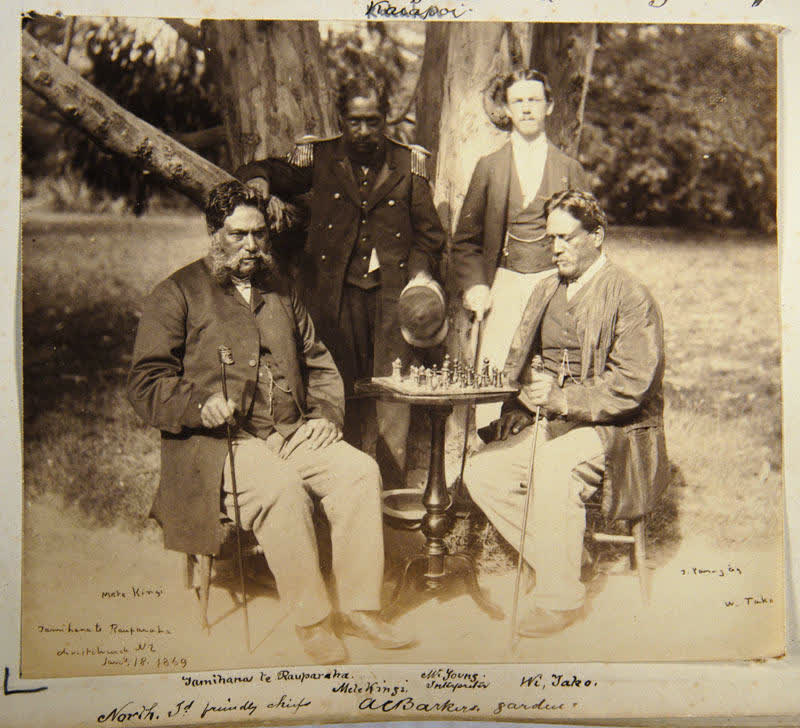 Photograph: Four Men in Alfred Charles Barker's Garden, 1869