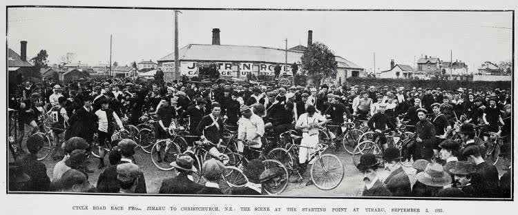 Cycle Road Race From Timaru To Christchurch, N.Z., 1910