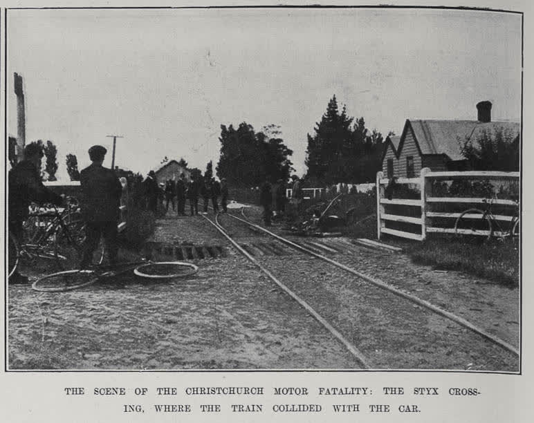The Scene Of The Christchurch Motor Fatality, 1912