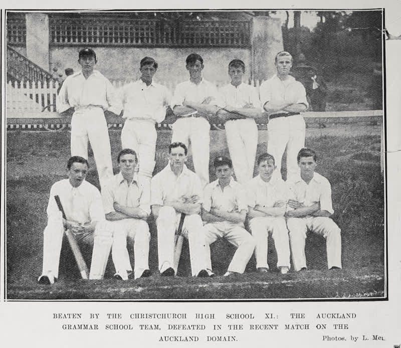 Beaten by the Christchurch High School XI, 1913