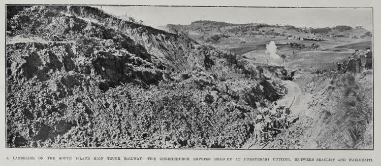 A Landslide On The South Island Main Trunk Railway, 1913