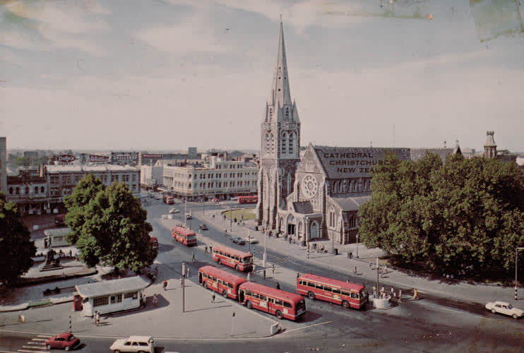 Cathedral Square, Christchurch, 1970