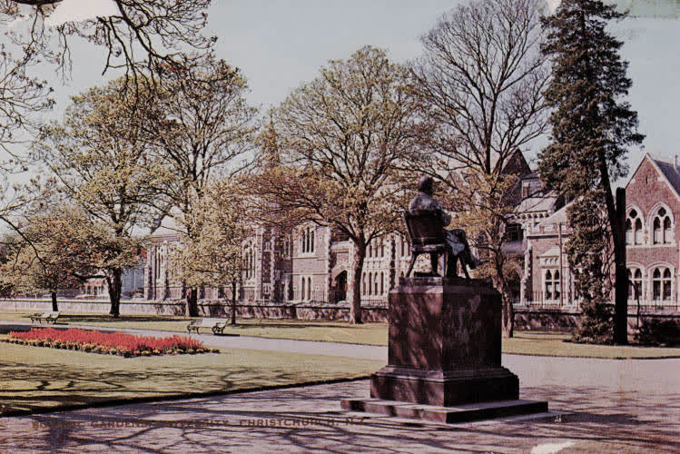 William Sefton Moorhouse statue, Botanic Gardens, Christchurch, 1960