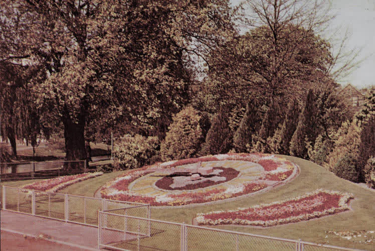 Floral clock in Victoria Square, Christchurch, 1960