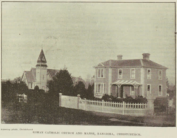 Roman Catholic Church and Manse, Rangiora, 1893