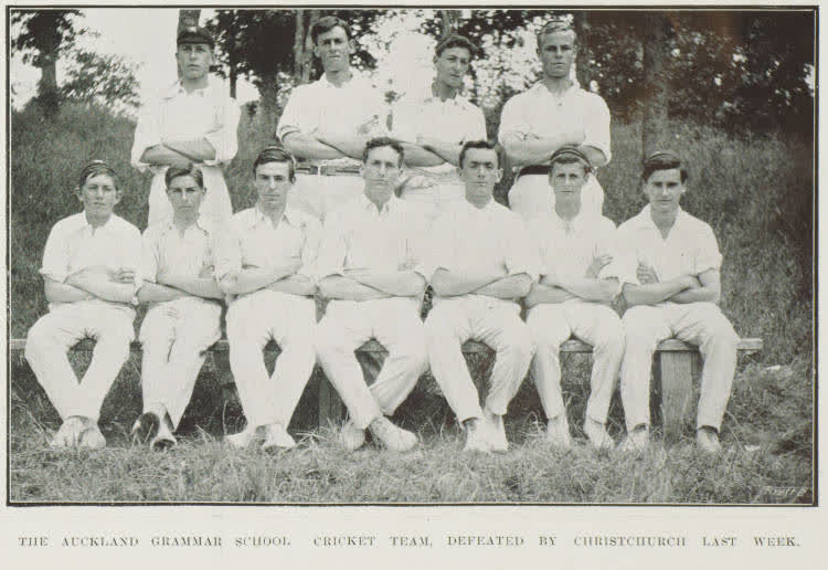 The Auckland Grammar School cricket team defeated by Christchurch last week, 1912
