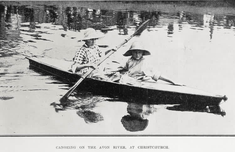 Canoeing on the Avon River, at Christchurch, 1923