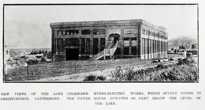 New View of the Lake Coleridge Hydro-Electric Works, Which Supply Power To Christchurch, Canterbury, 1923