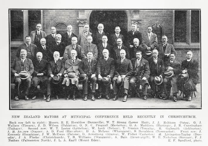 New Zealand Mayors at the Municipal Conference in Christchurch, 1923