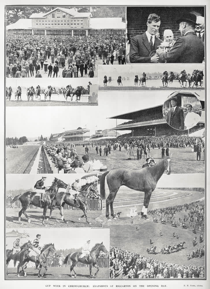 Cup Week in Christchurch: snapshots at Riccarton on the opening day., 1923
