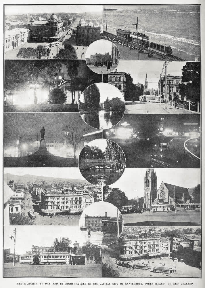 Christchurch by day and night: scenes in the capital city of Canterbury, New Zealand., 1923