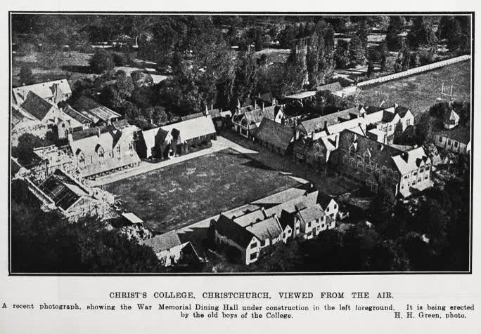Christ's College, Christchurch, viewed from the air, 1924