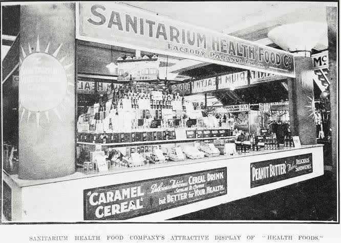 Sanitarium Health Food Company's attractive display of 'health foods', 1924