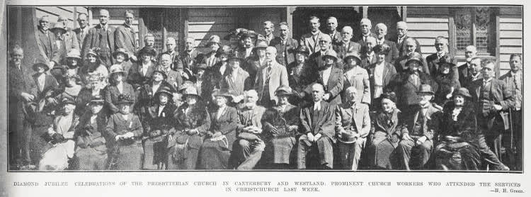 Diamond Jubilee Celebrations of the Presbyterian Church In Canterbury and Westland: Prominent Church Workers Who Attended Services In Christchurch Last Week, 1924