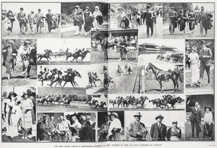 The Great Racing Carnival In Christchurch, Canterbury, Last Week: Snapshots on Track and Lawn At Riccarton and Addington, 1924