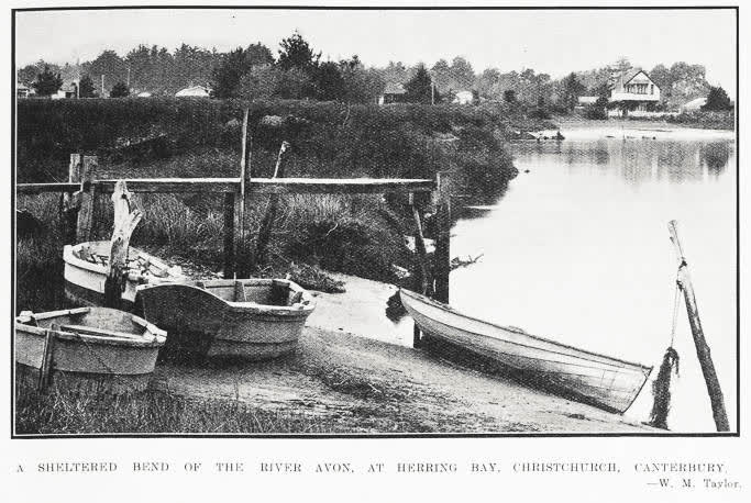A Sheltered Bend of the River Avon At Herring Bay, Christchurch, Canterbury, 1924