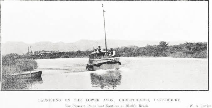 Launching on the Lower Avon, Christchurch, Canterbury, 1925
