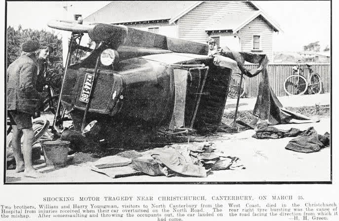 Shocking Motor Tragedy Near Christchurch, Canterbury on March 25, 1925