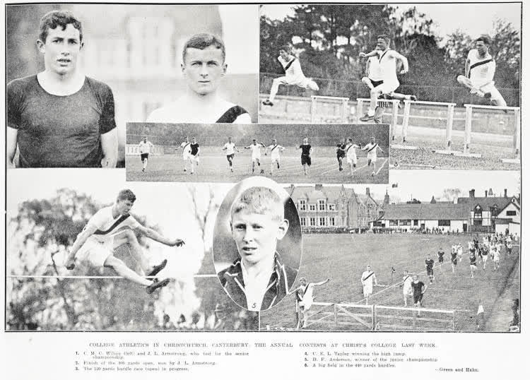 College Athletics In Christchurch, Canterbury: The Annual Contests At Christ's College Last Week, 1925