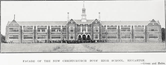 Facade of the New Christchurch Boys' High School, Riccarton, 1926