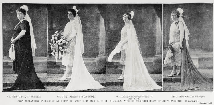 New Zealanders presented at Court on July 8 by Mrs. L. C. M. S. Amery, wife of the Secretary of State for the Dominions, 1926
