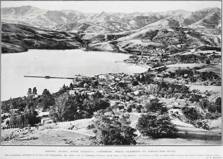 Historic Akaroa, Banks Peninsula, Canterbury, which celebrates its jubilee this month, 1926