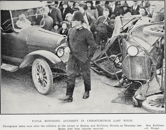 Fatal Motoring Accident In Christchurch Last Week, 1926