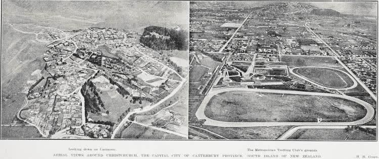 Aerial View Around Christchurch, The Capital City of Canterbury Province, South Island of New Zealand, 1926
