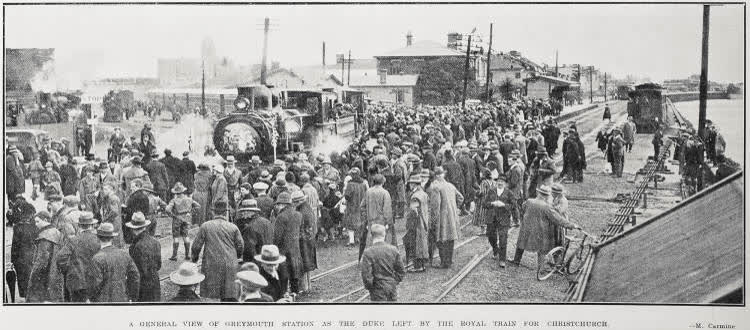 A General View Of Greymouth Stations As The Duke Left by the Royal Train For Christchurch, 1927