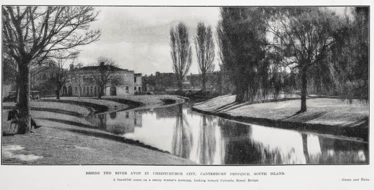 Beside The River Avon In Christchurch City, Canterbury Province, South Island, 1927