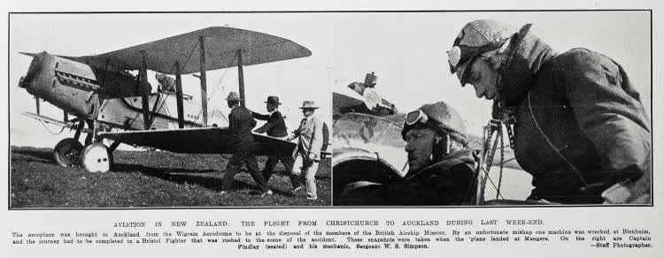 Aviation In New Zealand: The Flight From Christchurch To Auckland During Last Week-End, 1927