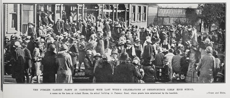 The Jubilee Garden Party In Connection With Last Week's Celebrations At Christchurch Girls High School, 1927