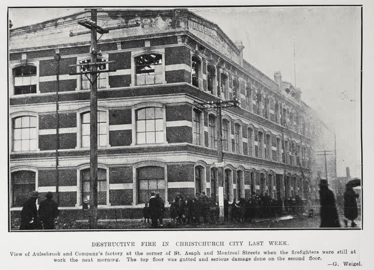 Destructive Fire In Christchurch City Last Week, 1927