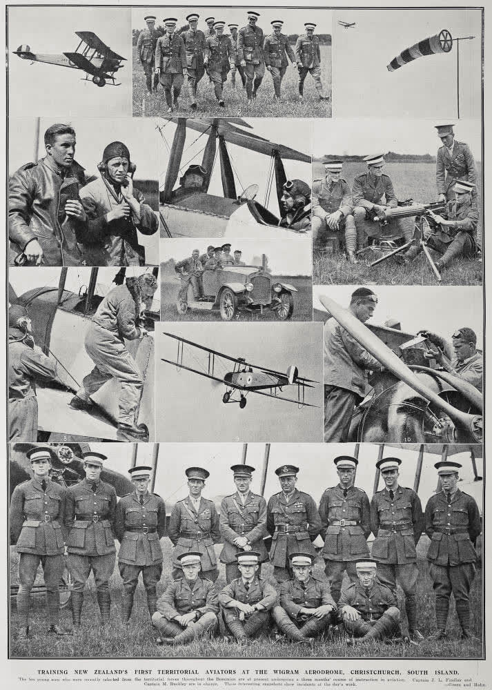 Training New Zealand's First Territorial Aviators at the Wigram Aerodrome, Christchurch, South Island, 1927
