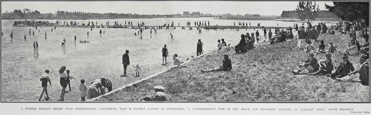A Comprehensive View of the Beach And Picnicking Grounds At Pleasant Point, South Brighton, 1928