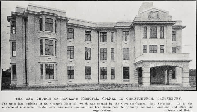 The New Church of England Hospital opened in Christchurch, Canterbury, 1928