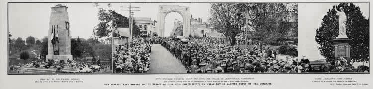 New Zealand pays homage to the heroes of Gallipoli: impressive scenes on Anzac Day in various parts of the Dominion, 1928