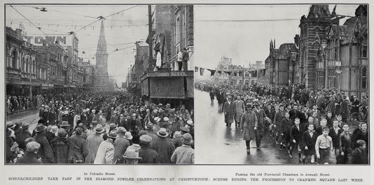 Schoolchildren Take Part in the Diamond Jubilee Celebrations At Christchurch, 1928