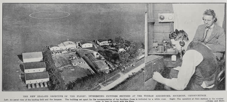 The New Zealand Objective of the Flight: Interesting Pictures Secured at the Wigram Aerodrome, Sockburn, Christchurch, 1928