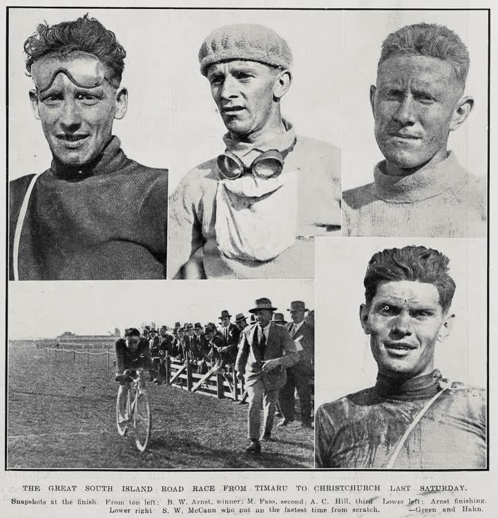 The Great South Island Road Race From Timaru To Christchurch Last Saturday, 1928